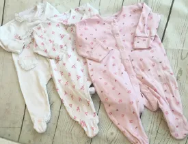 0-3 Months Sleepsuits x 3