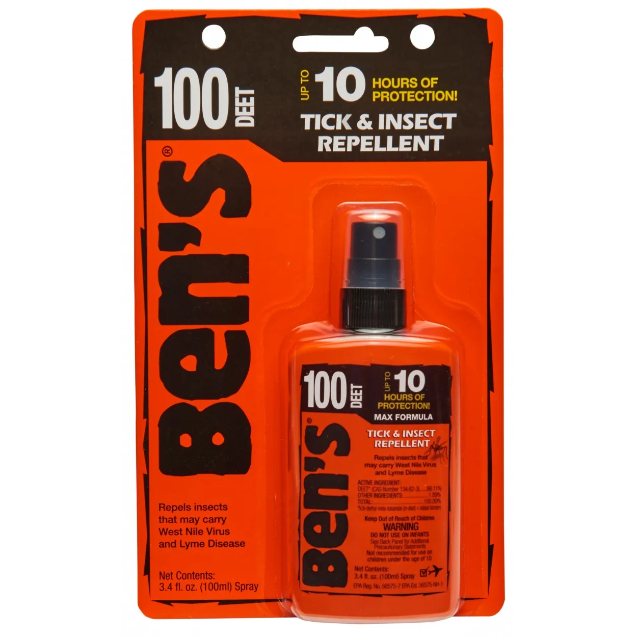 100 Deet Max Formula Ben's Tick & Insect Repellent