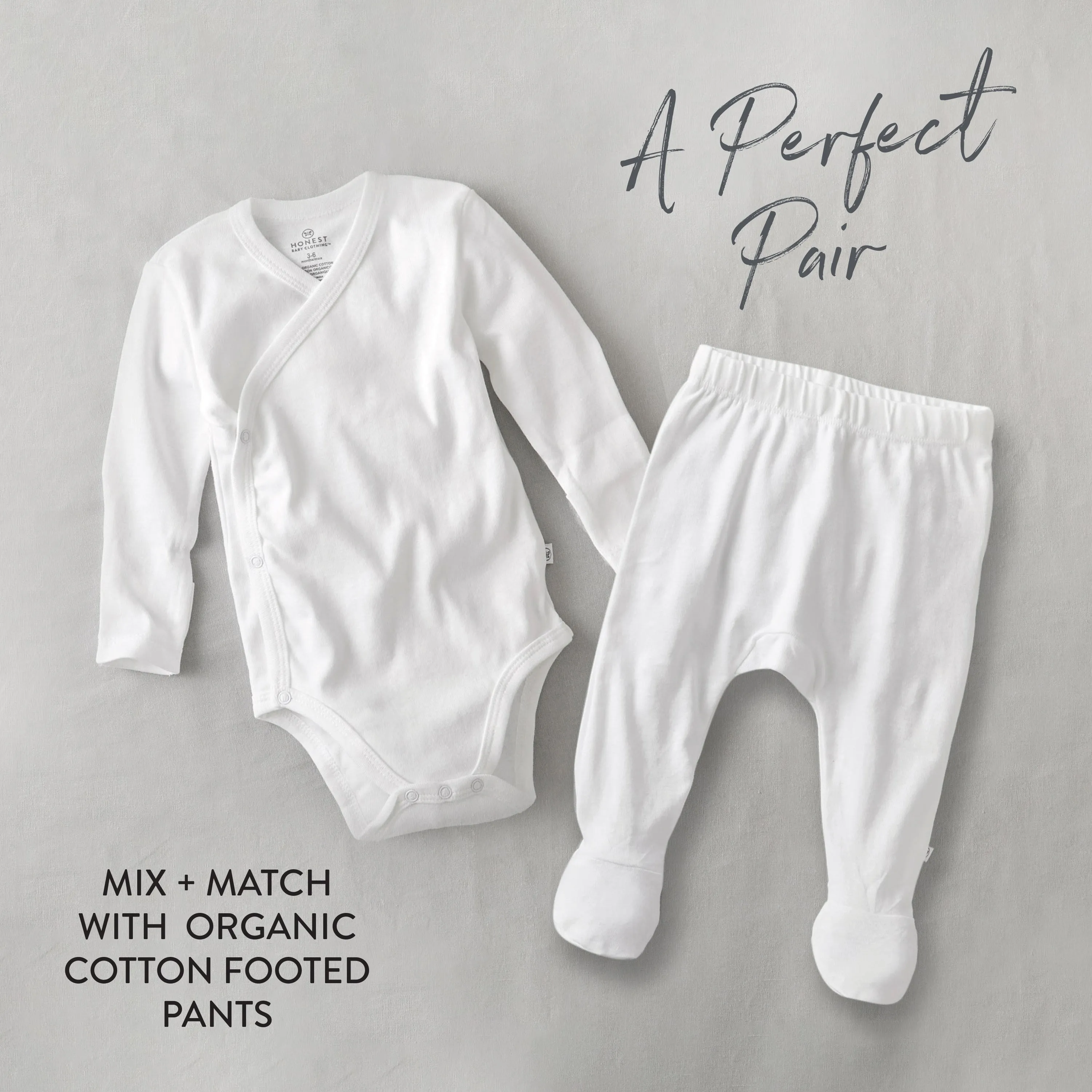 2-Piece Long Sleeve Organic Cotton Bodysuit & Side Snap Bodysuit