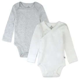 2-Piece Long Sleeve Organic Cotton Bodysuit & Side Snap Bodysuit