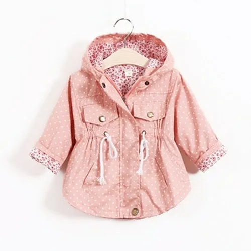 2021 Spring Autumn Girls Windbreaker Coat Jackets Baby Kids Flower