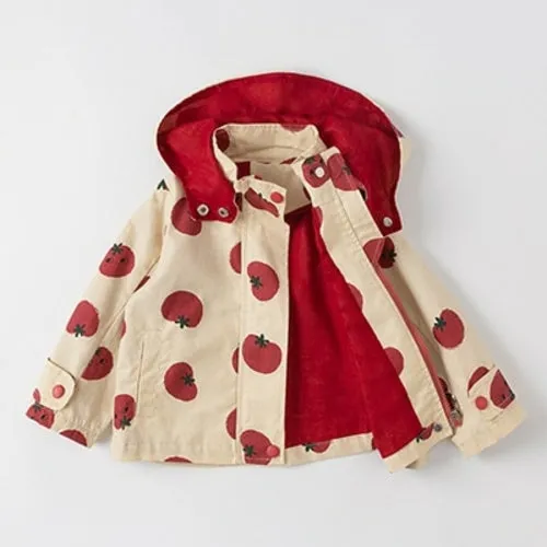 2021 Spring Autumn Girls Windbreaker Coat Jackets Baby Kids Flower