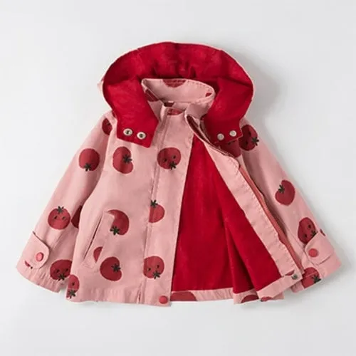 2021 Spring Autumn Girls Windbreaker Coat Jackets Baby Kids Flower