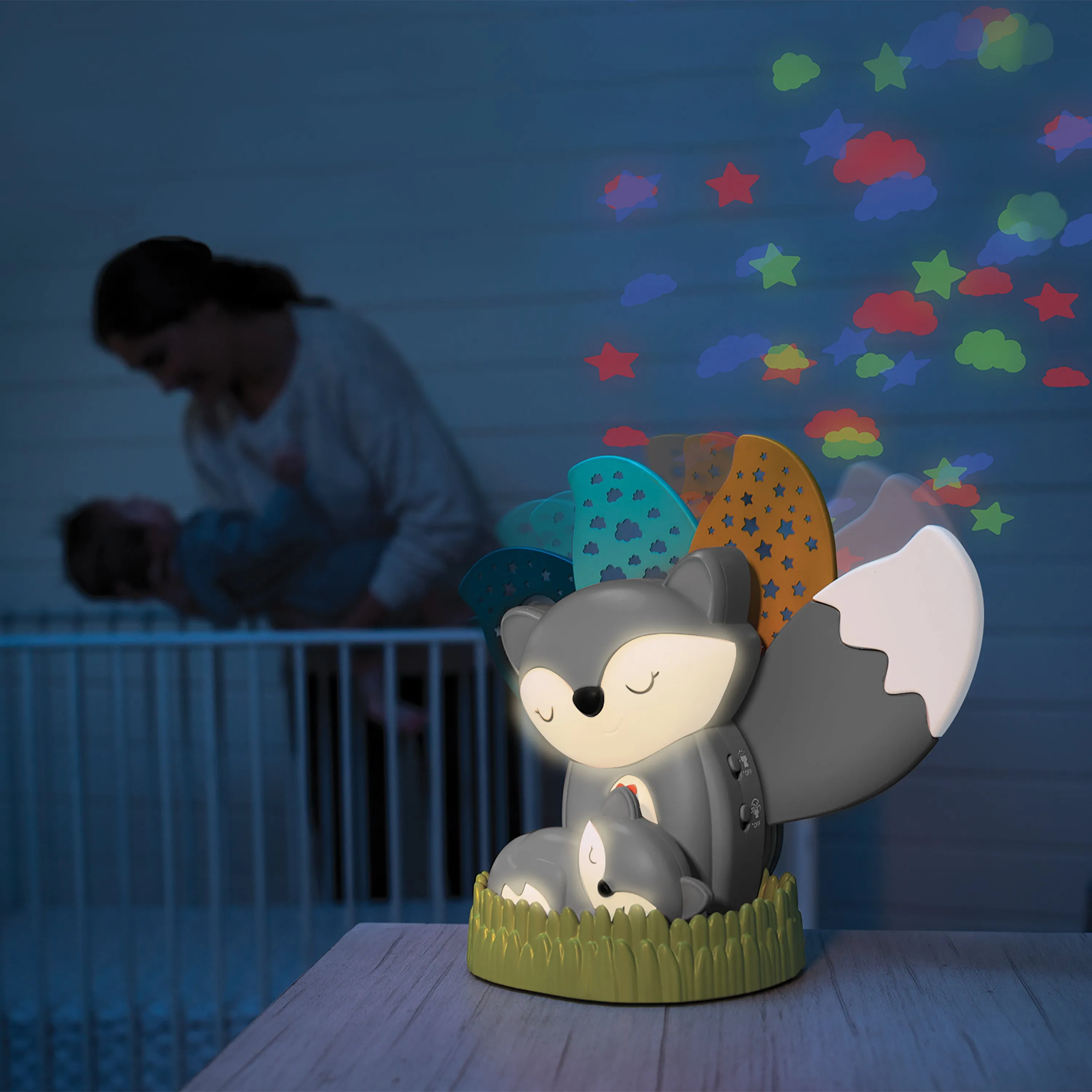 3-in-1 Musical Soother & Night Light Projector - Grey