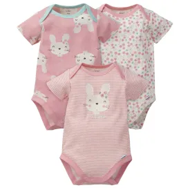 3-Pack Baby Girls Bunny Organic Onesies® Bodysuits