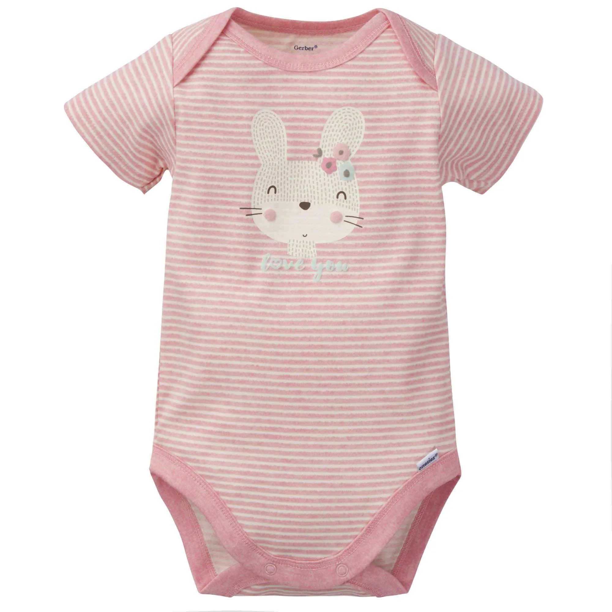 3-Pack Baby Girls Bunny Organic Onesies® Bodysuits