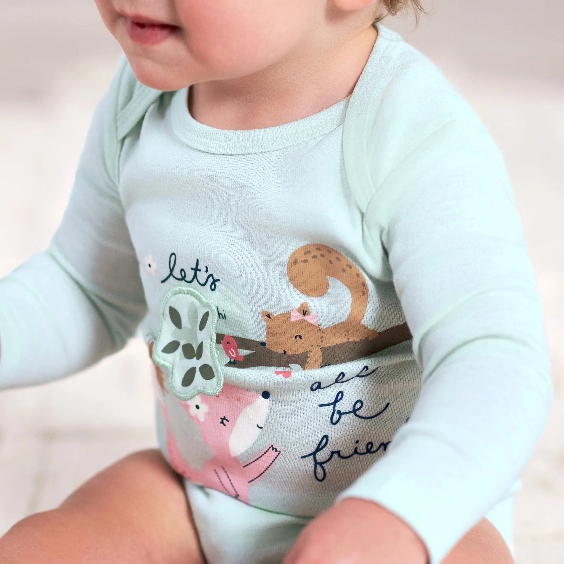 3-Pack Baby Girls Fox Long Sleeve Onesies® Bodysuits