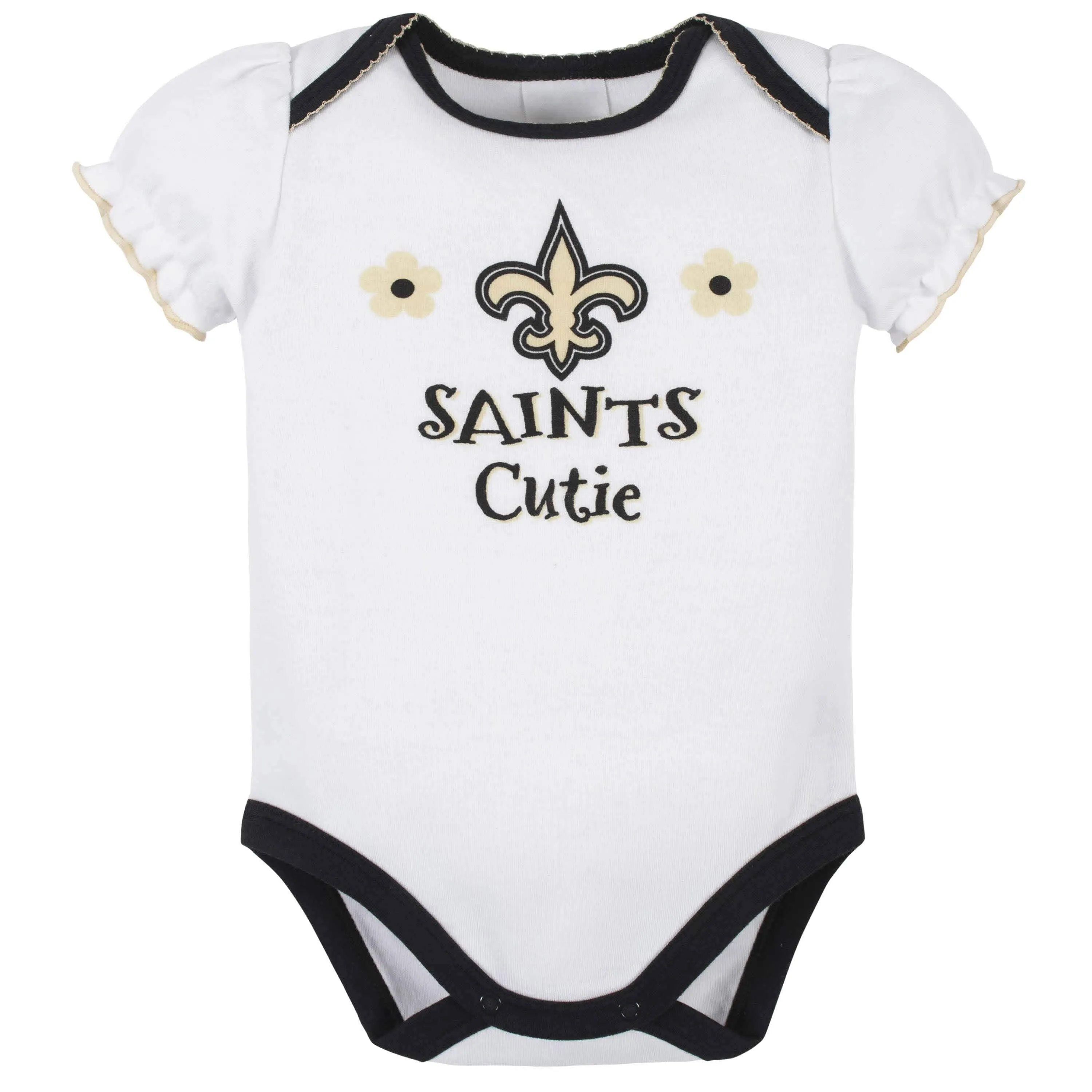 3-Pack Baby Girls New Orleans Saints Short Sleeve Bodysuits