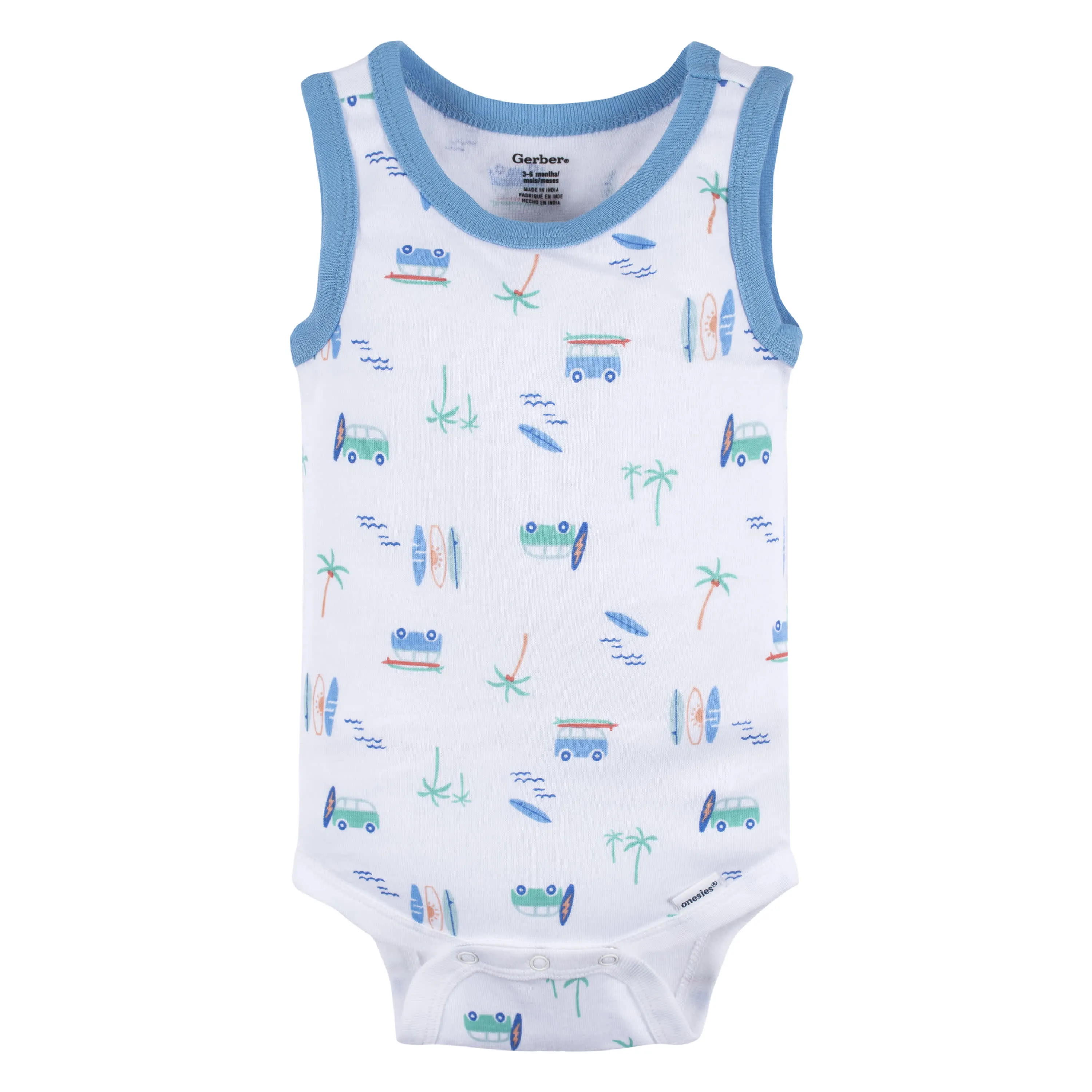 4-Pack Baby Boys Surf Beach Sleeveless Onesies® Bodysuits