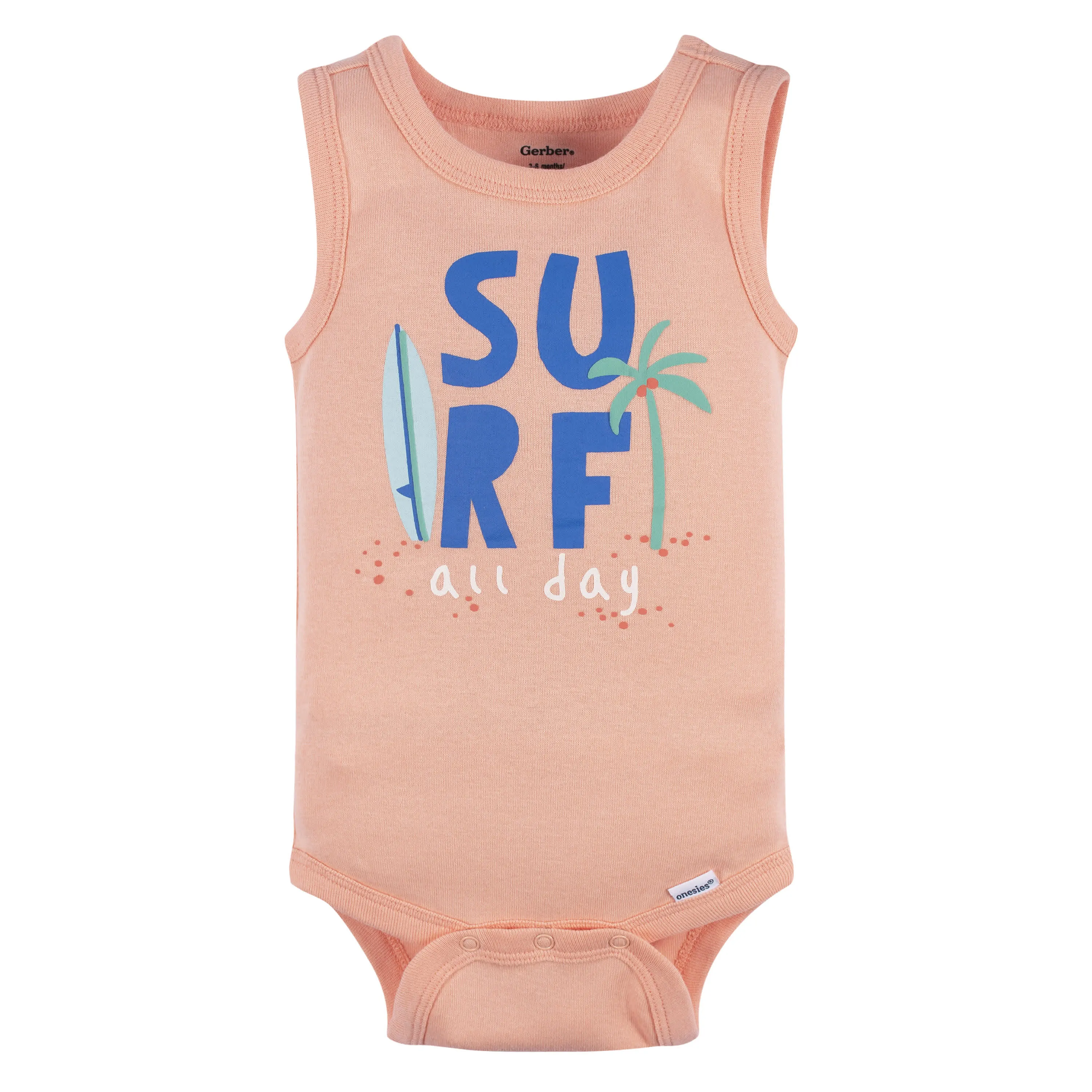 4-Pack Baby Boys Surf Beach Sleeveless Onesies® Bodysuits