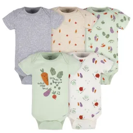 5-Pack Baby Neutral Happy Veggies Onesies® Bodysuits