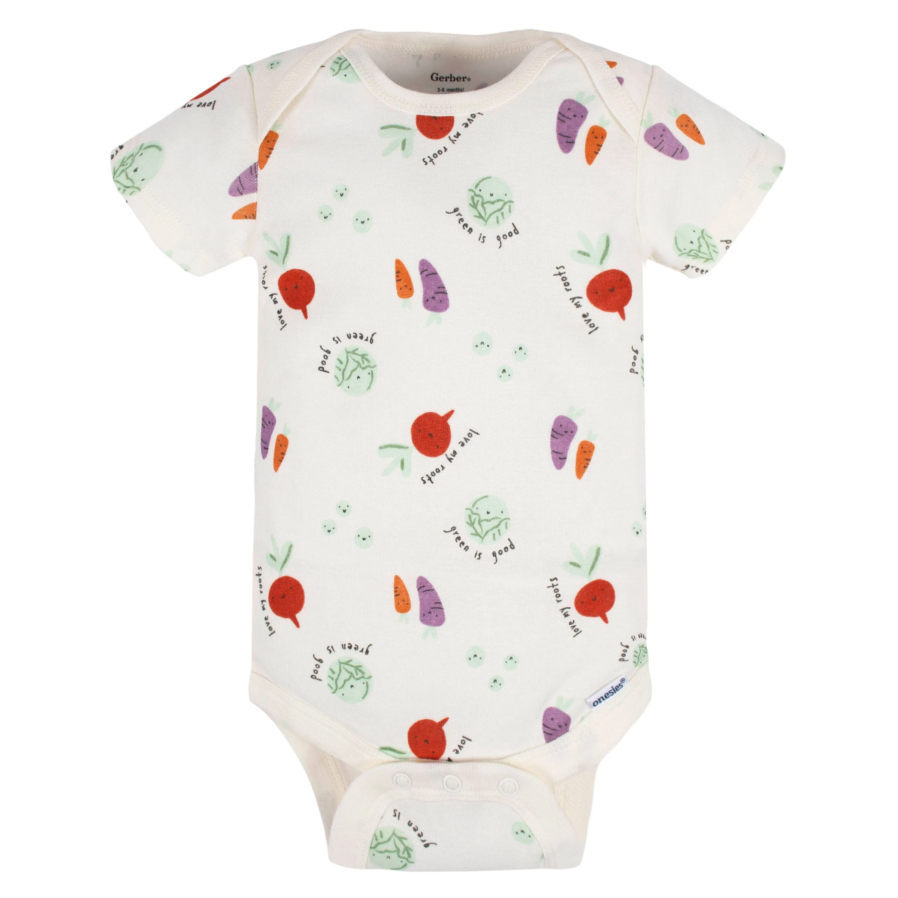 5-Pack Baby Neutral Happy Veggies Onesies® Bodysuits