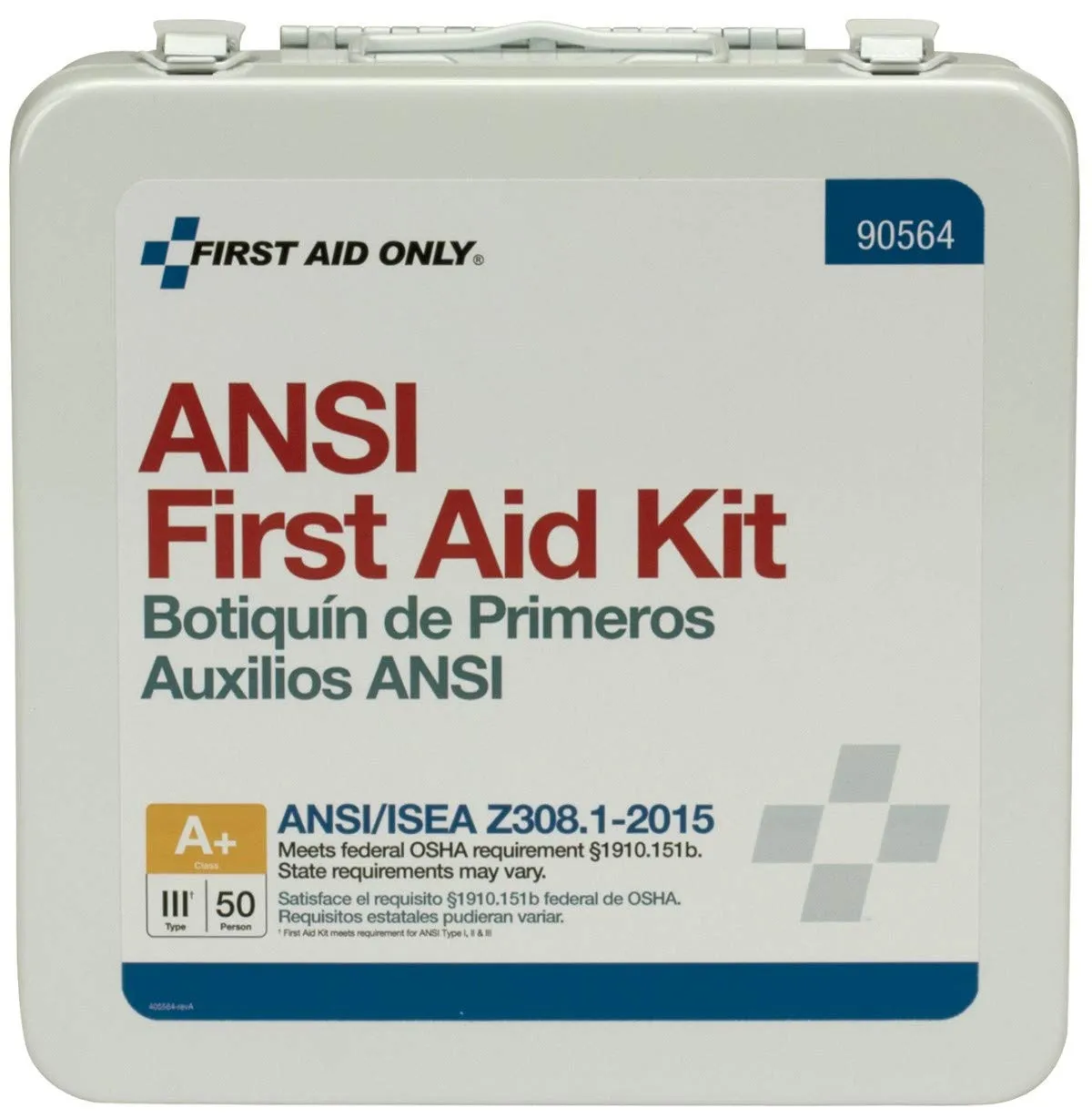 50 Person Bulk Metal First Aid Kit, ANSI Compliant - W-90564