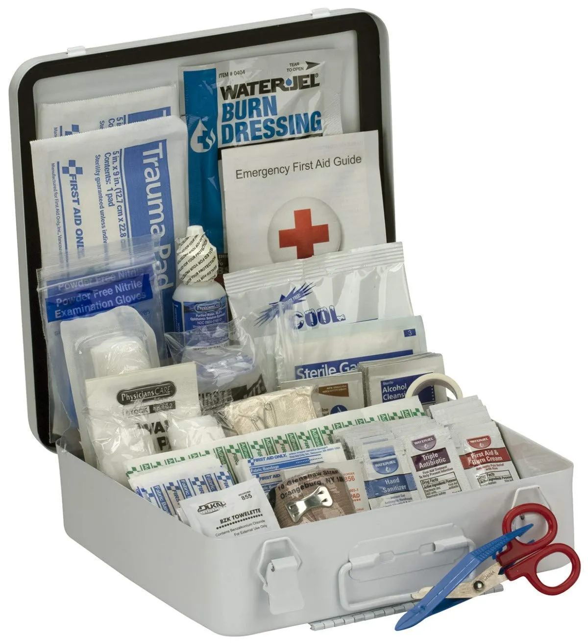 50 Person Bulk Metal First Aid Kit, ANSI Compliant - W-90564