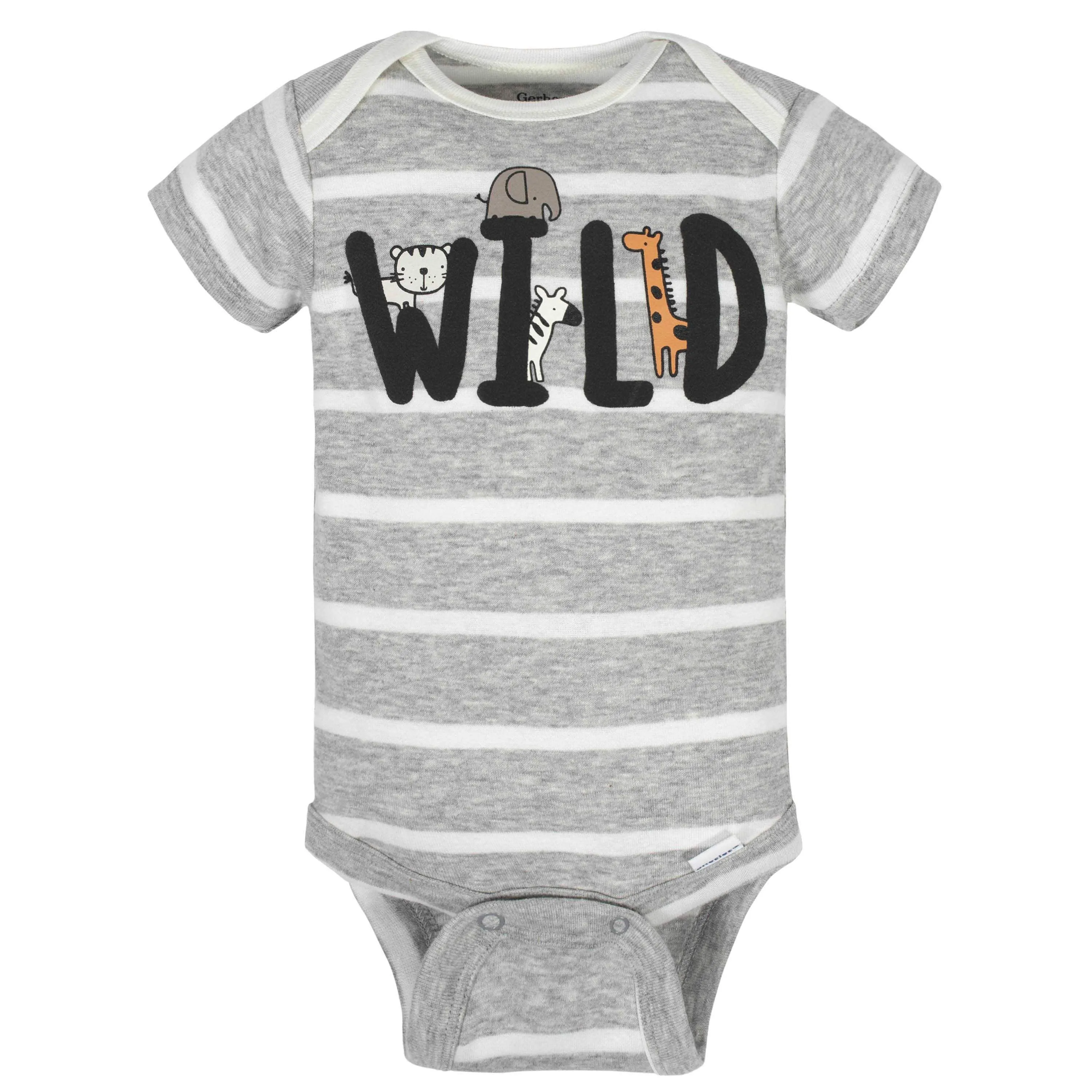 8-Pack Baby Boys Jungle Short Sleeve Onesies® Bodysuits