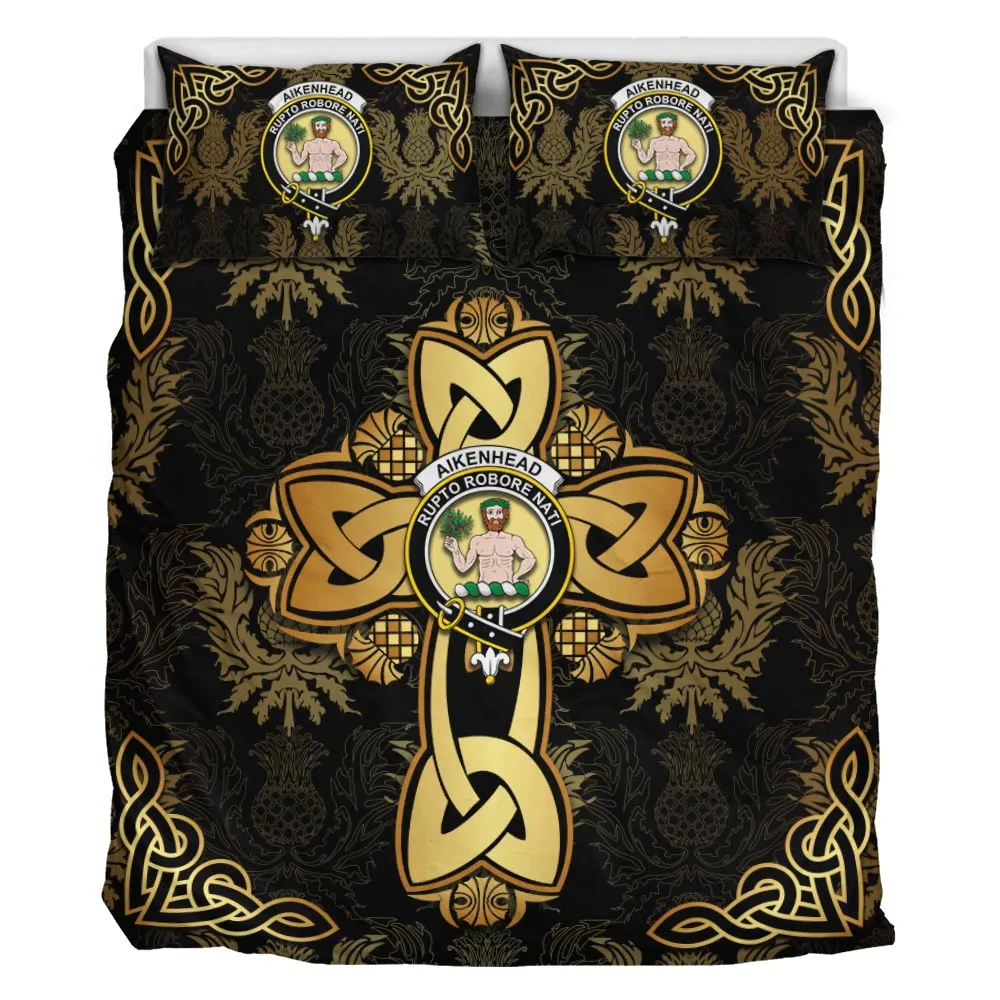 Aikenhead Clan Bedding Sets Gold Thistle Celtic Style