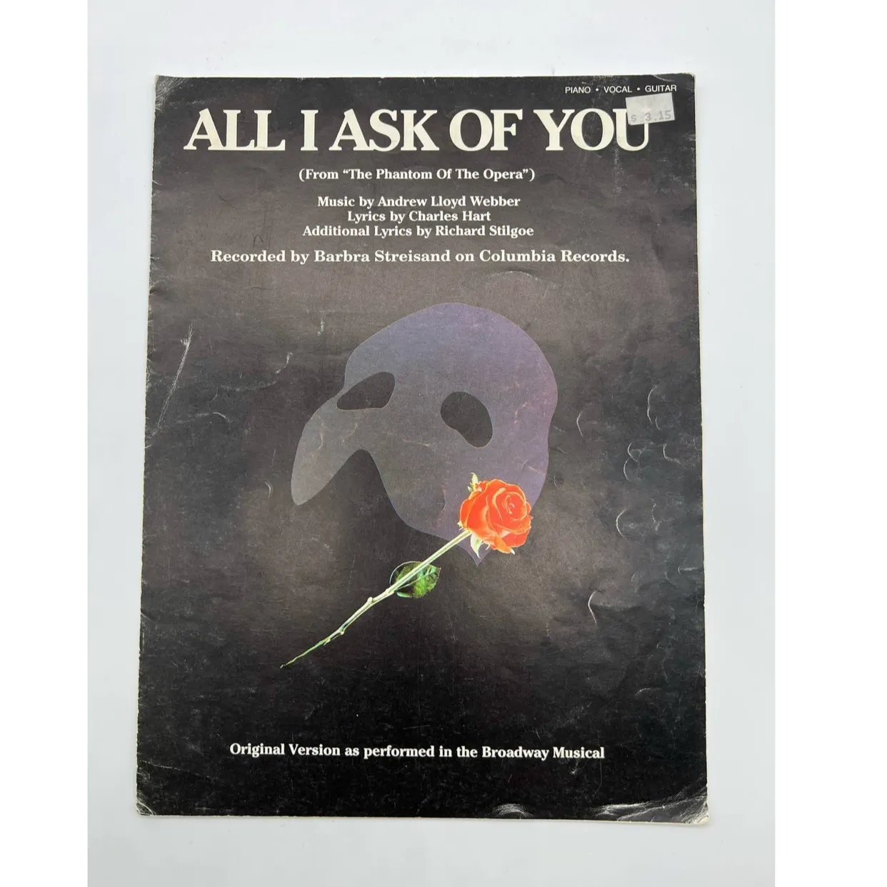 All I Ask of You Phantom of the Opera vintage sheet music