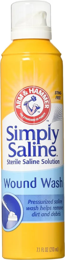 Arm & Hammer Simply Saline Wound Wash, Helps Remove Dirt and Debris, 7.4 Ounce Can