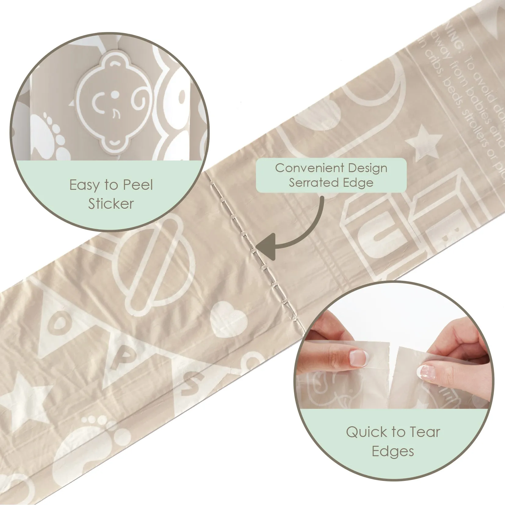 Baby Disposable Diaper Bags | LAVENDER SCENTED - 6 Roll Refill Pack