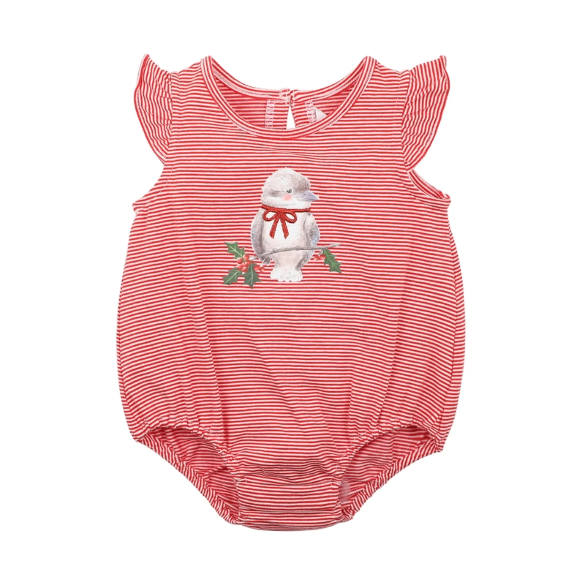 Bebe Christmas Kookaburra Bodysuit - Red Stripe