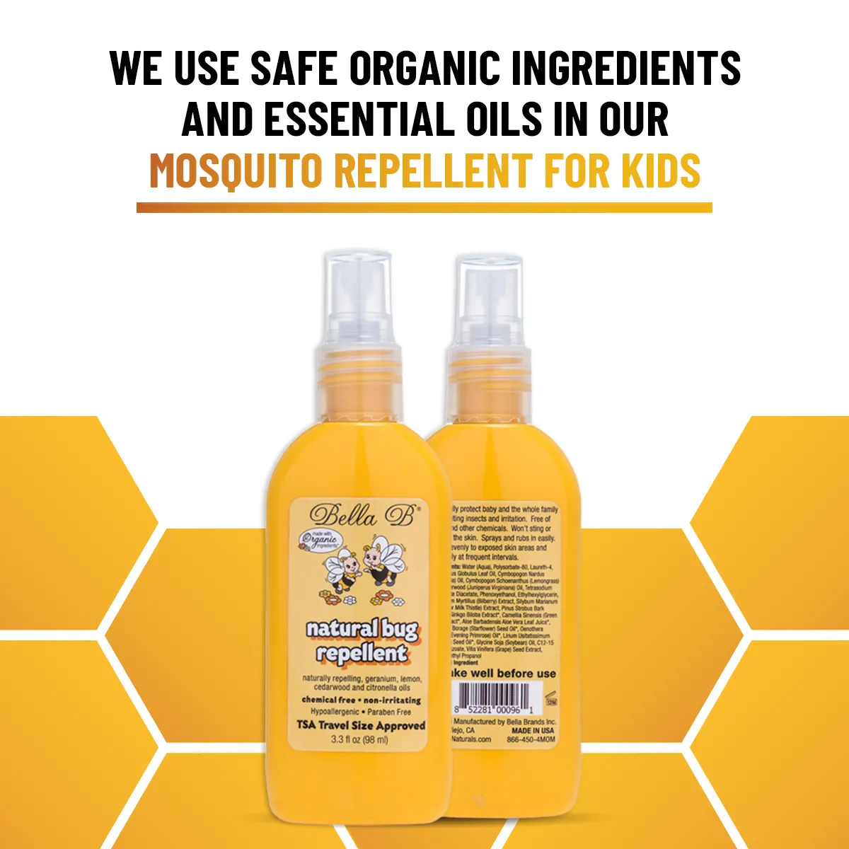 Bella B Gift Set - Buzzy Bee Natural Bug Repellent 3.3oz - 2 Pack