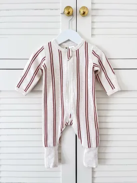 Bencer & Hazelnut striped zip onesie (0-3m)