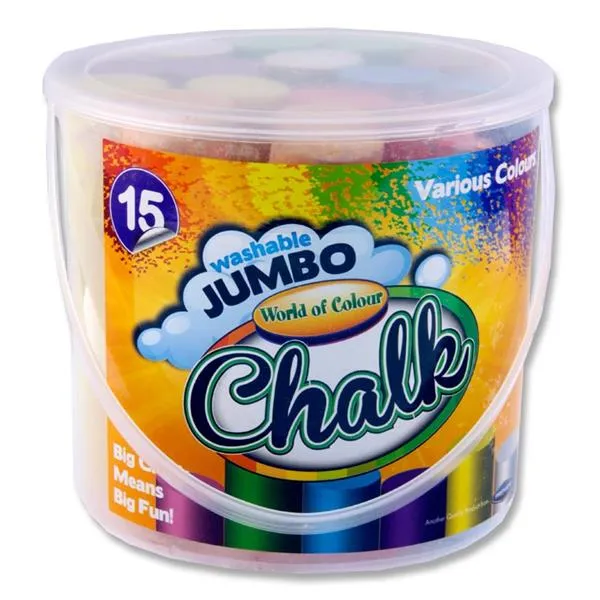 Bucket 15 Jumbo Sidewalk Chalk - Coloured