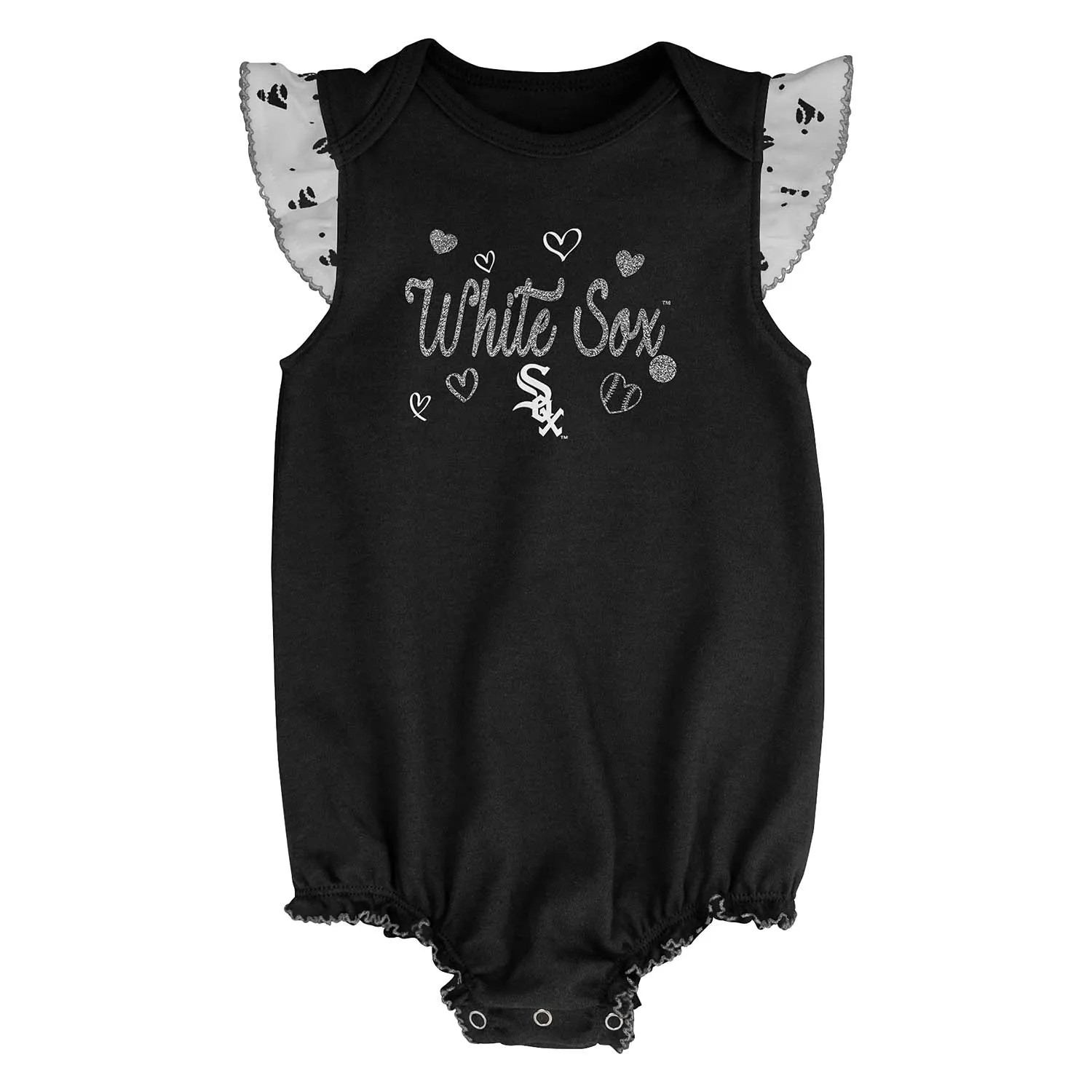 Chicago White Sox Newborn Girls Home Plate Bib Bootie & Creeper Set