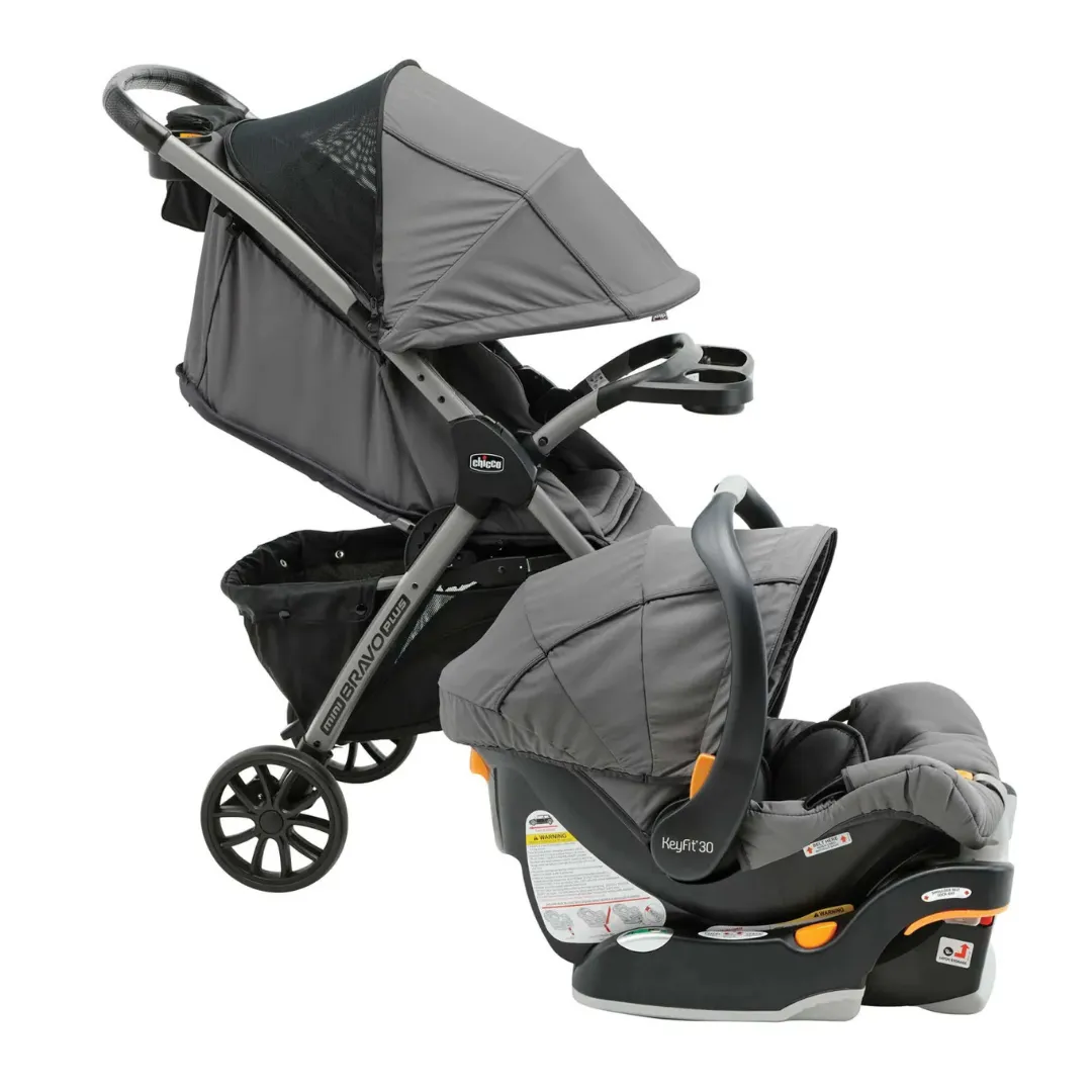 Chicco Mini Bravo Plus Travel System - Slate (6 months till 22.7kg)