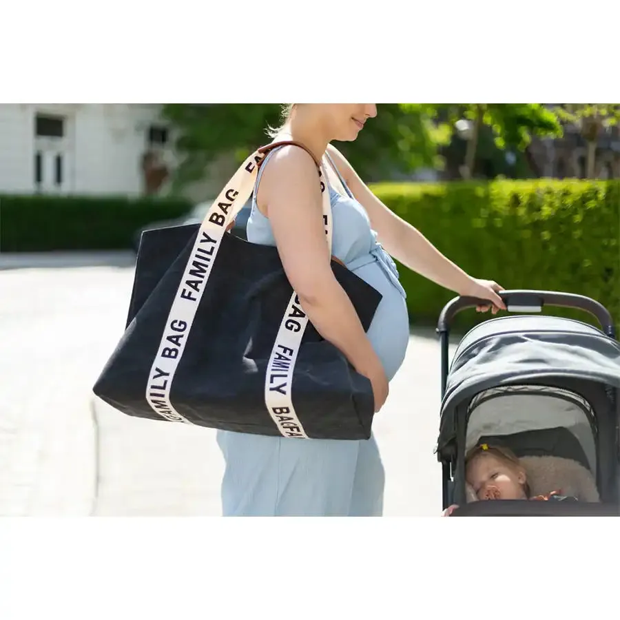 Childhome Family Bag Signature Canvas (Black)