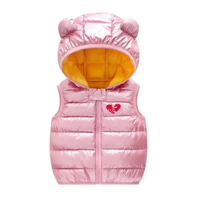 Children Sleeveless Hooded Warm Vest