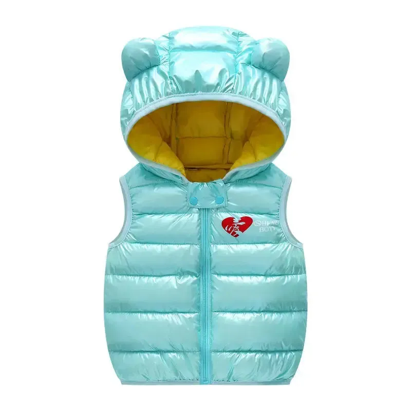 Children Sleeveless Hooded Warm Vest