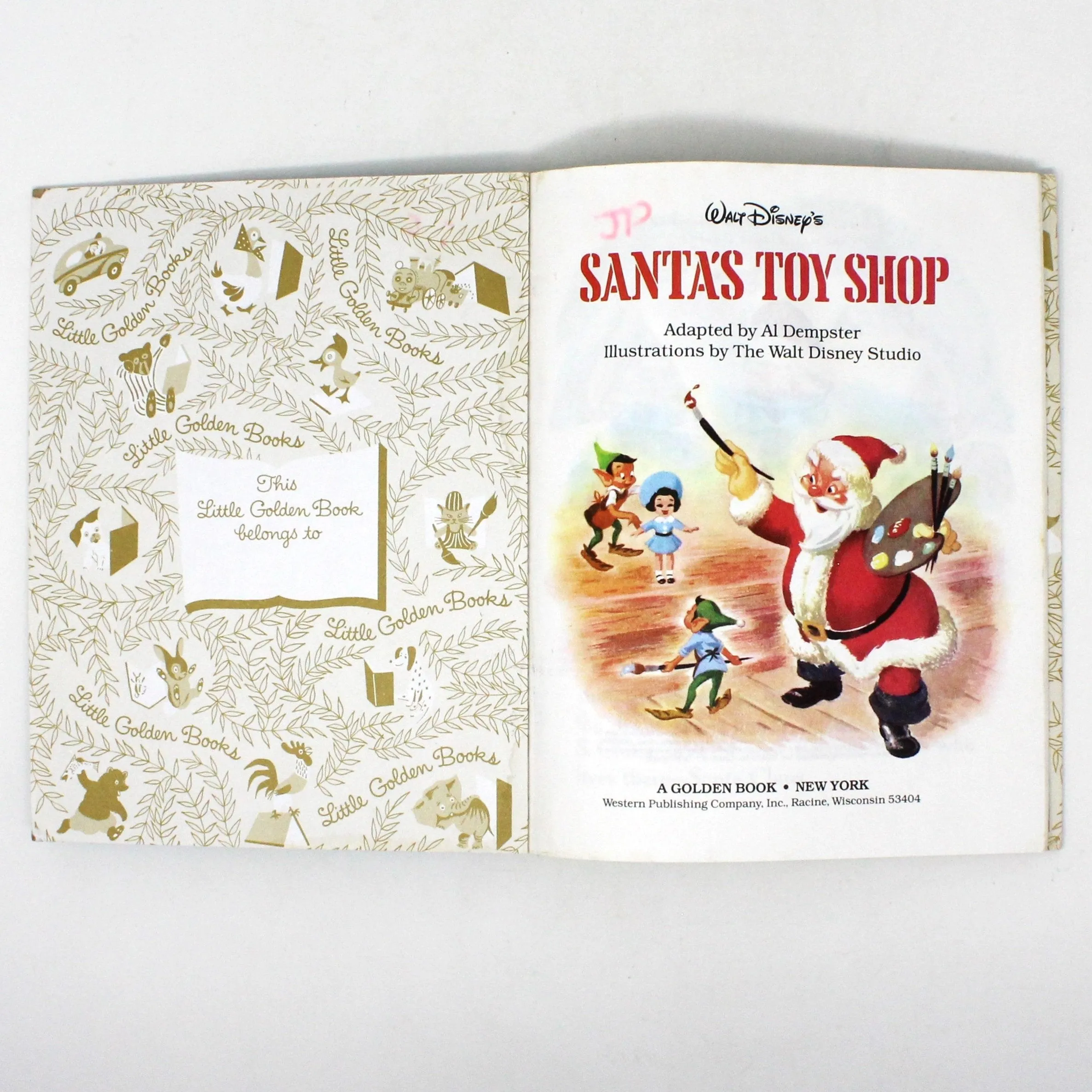 Children's Book, Little Golden Book, Disney's Santa's Toy Shop, Hardcover, Vintage 1992