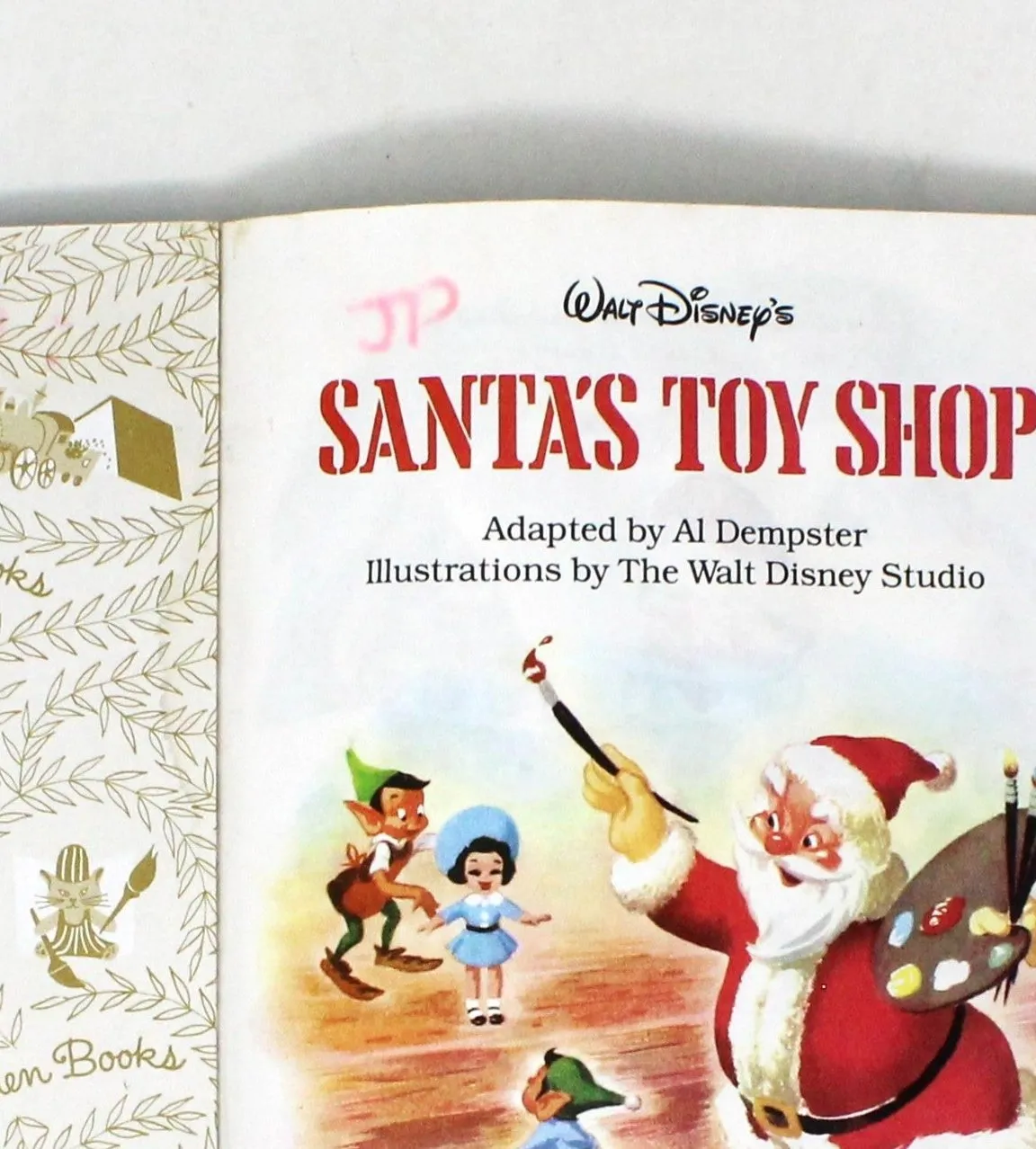 Children's Book, Little Golden Book, Disney's Santa's Toy Shop, Hardcover, Vintage 1992