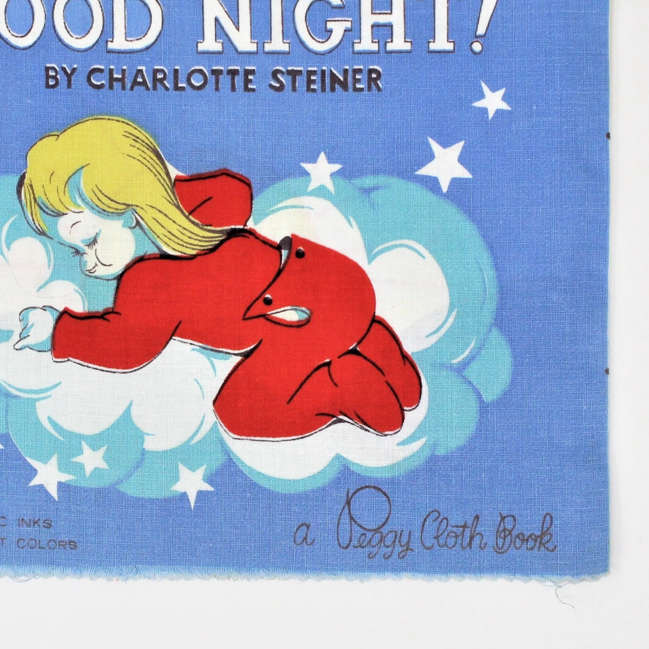 Children's Book, Peggy Cloth Book, Good Night, Steiner, Vintage 1964 RARE