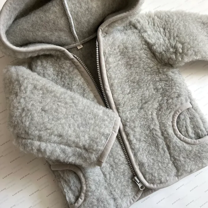 Ciara 100% Wool Hooded Coat (Grey)