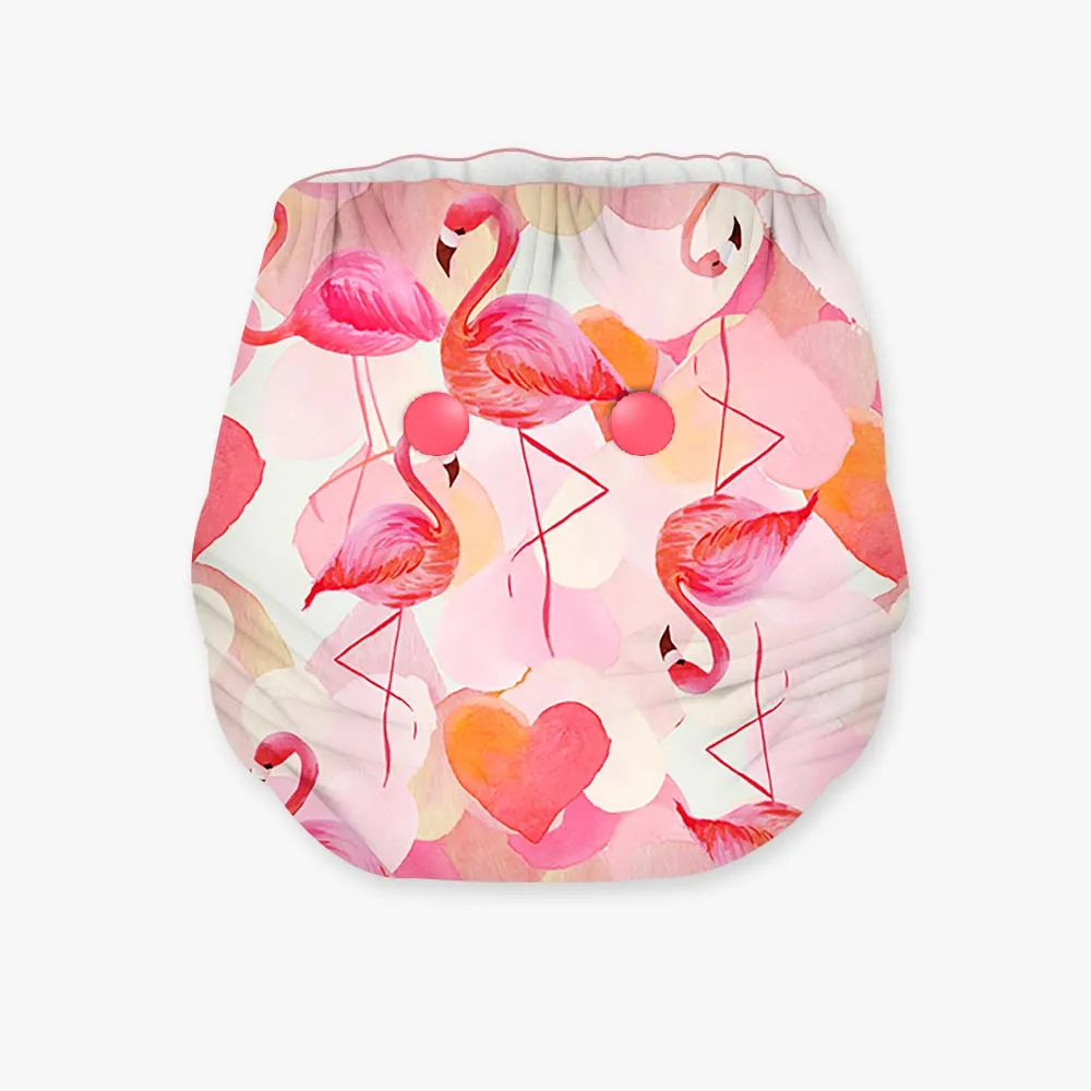 CRAZY DEAL Heart Flamingo - Newborn Bliss Cloth Diapers for 0-3 Month