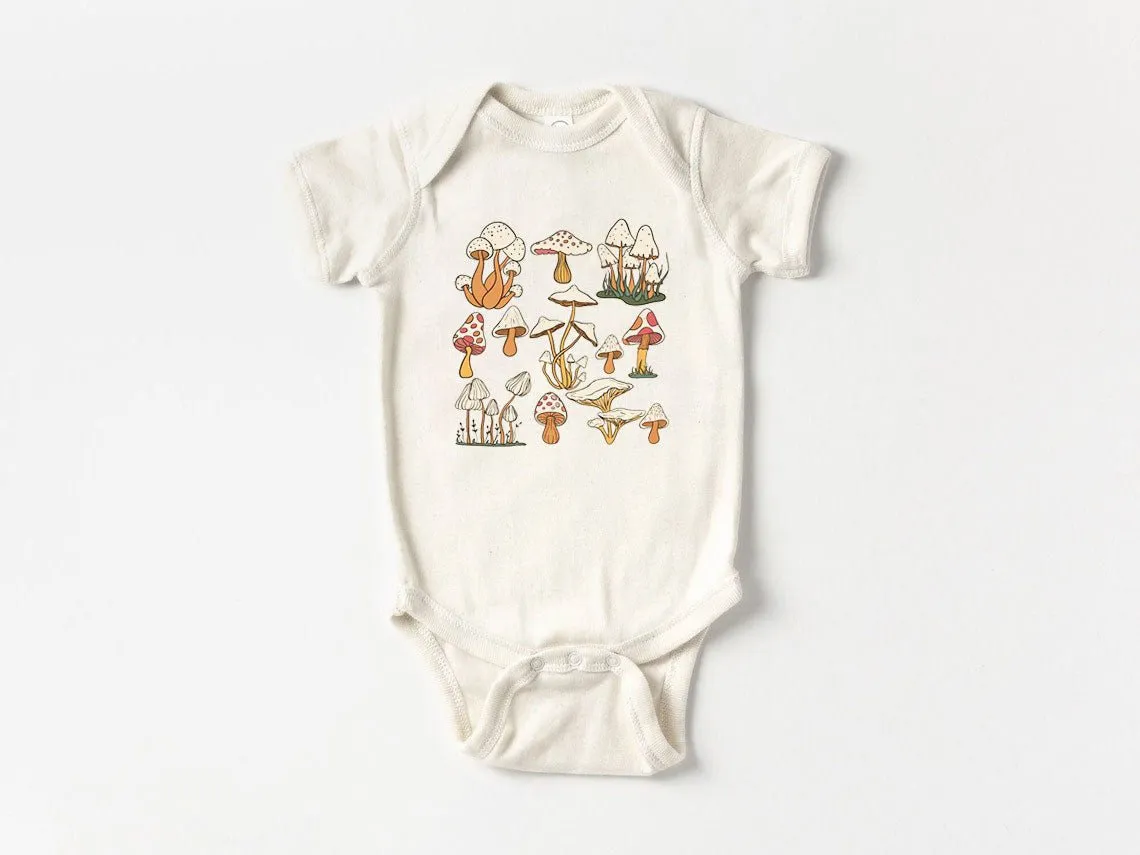 Cute Baby Onesies - Cute Mushroom Neutral Gender - Announcement Newborn Gift for Baby Shower Gift