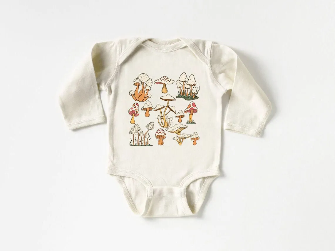 Cute Baby Onesies - Cute Mushroom Neutral Gender - Announcement Newborn Gift for Baby Shower Gift