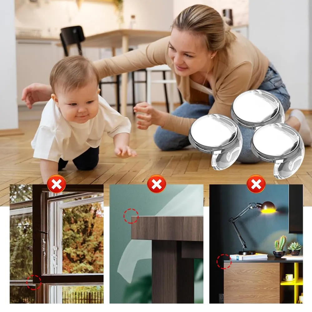 Ehnoge: Three-Shape Transparent Silicone Corner Protector - Strong Adhesive Baby Safety Guard