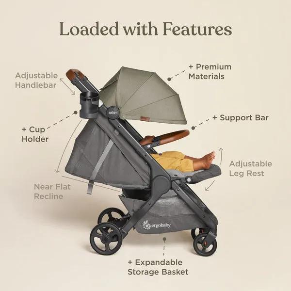 Ergobaby Metro  Deluxe Compact City Stroller -London Grey