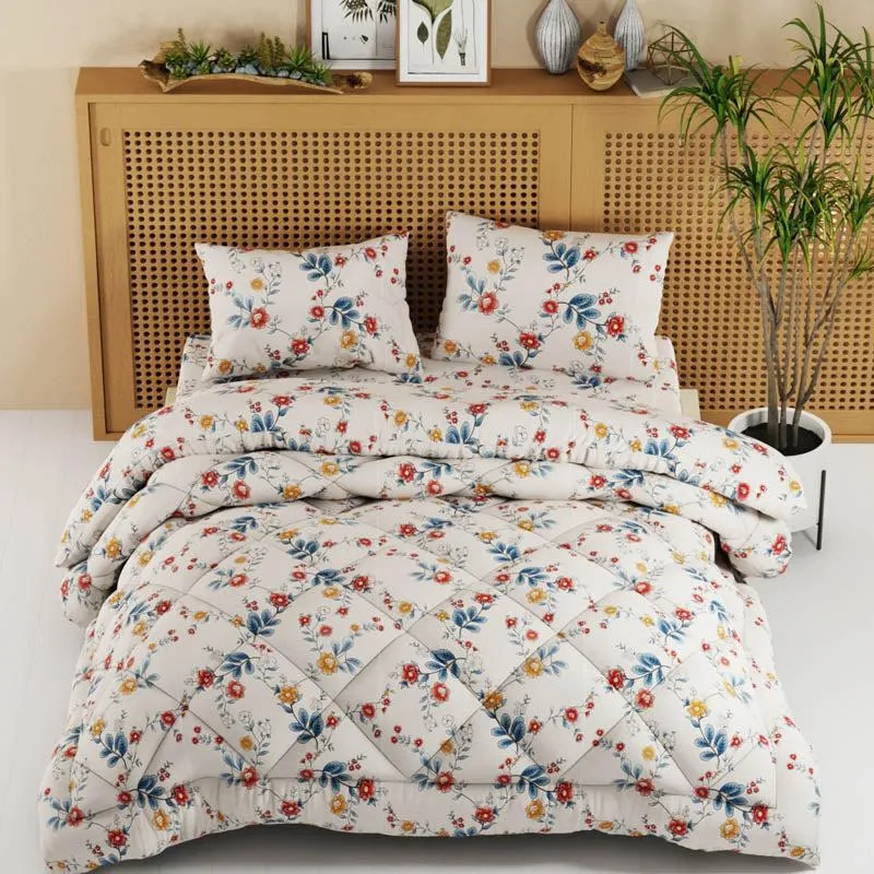 Fana Floral Bedding Set (Ivory) -Four Piece Set