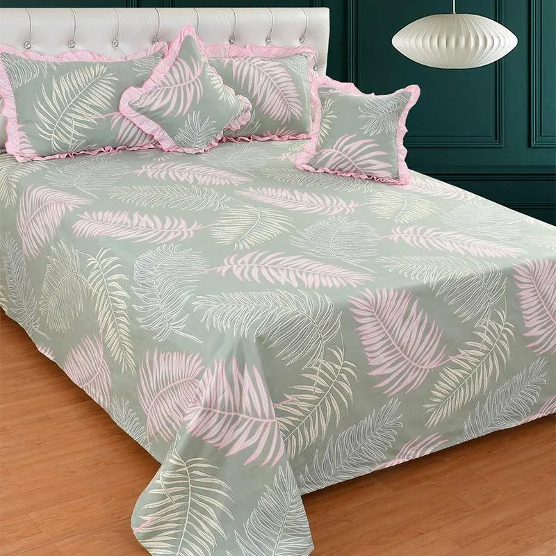 Fern Fancy Frilled Bedding Set - Five Piece Set