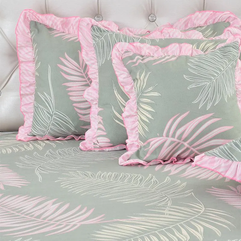 Fern Fancy Frilled Bedding Set - Five Piece Set