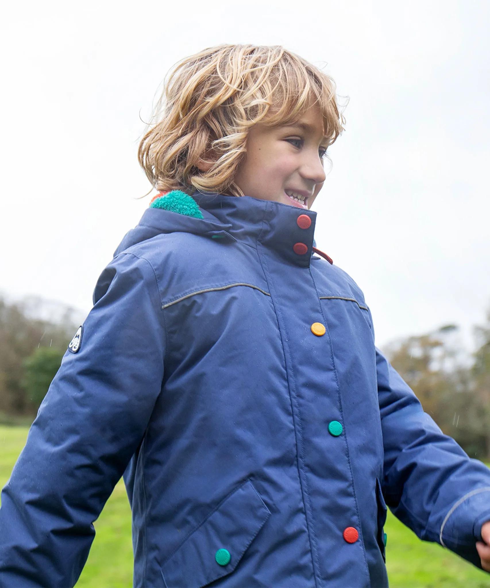 Frugi Rambler 3 in 1 Coat - Bonfire Stars/Navy Blue