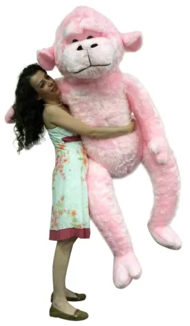 Giant Stuffed 6 Foot Pink Gorilla 72 Inch Soft Huge Plush Monkey Made