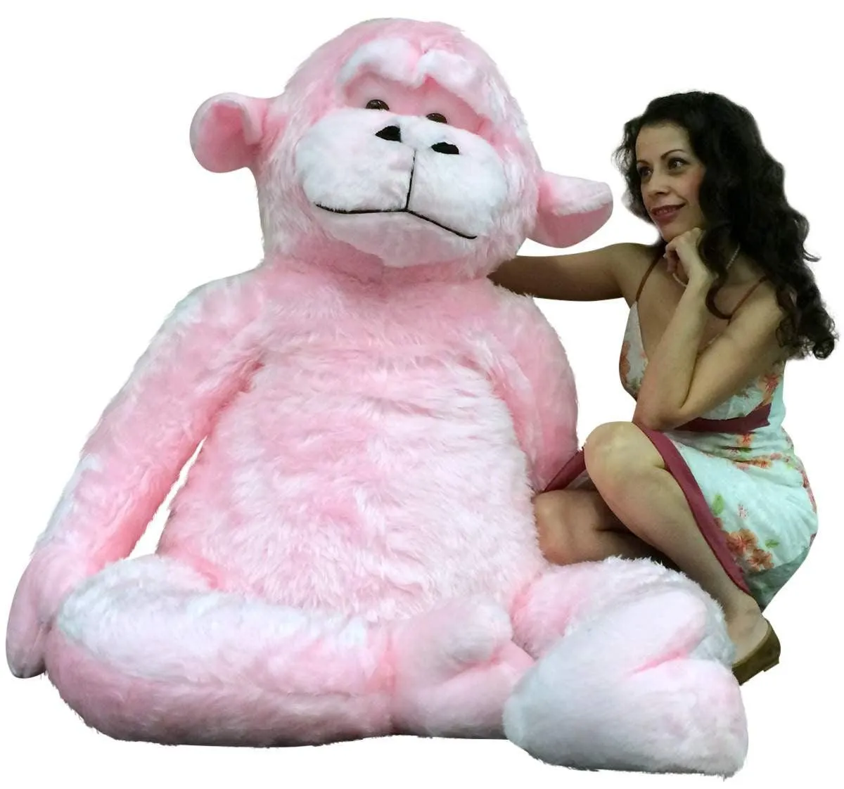 Giant Stuffed 6 Foot Pink Gorilla 72 Inch Soft Huge Plush Monkey Made