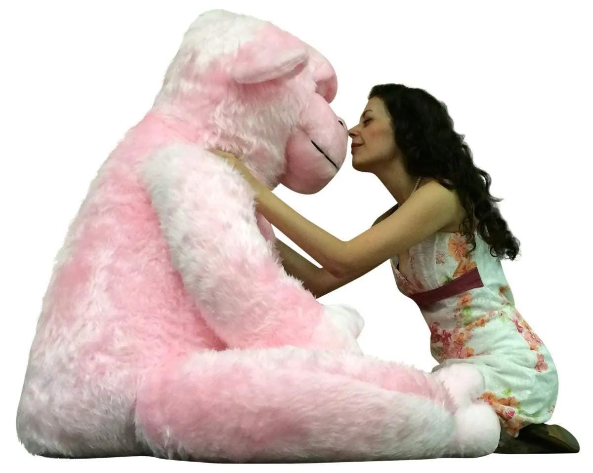 Giant Stuffed 6 Foot Pink Gorilla 72 Inch Soft Huge Plush Monkey Made