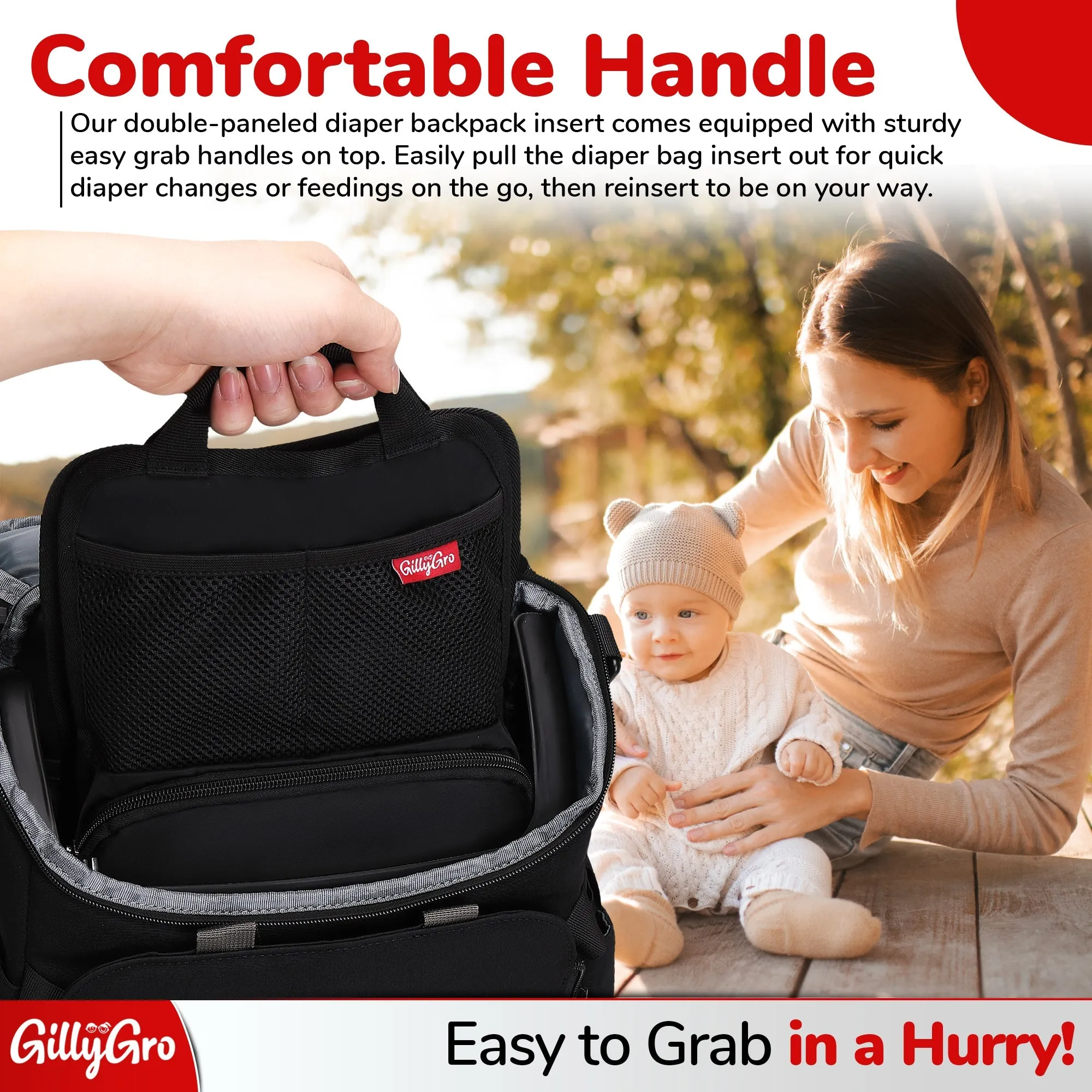 GillyGro Pro | 5-in-1 Multifunction Parent Backpack Set with Inbuilt Booster and 13" Laptop Pocket | Gray