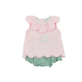 Girls Windowpane Bloomer Set